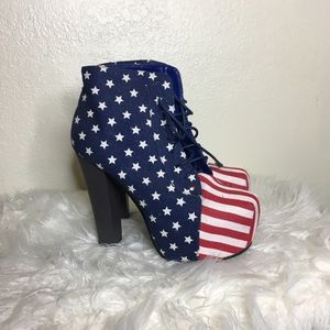 American flag platform heels